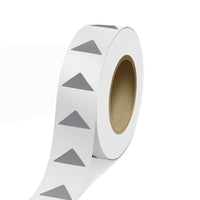 JAM Paper Standard Label Rolls - Triangle - 1 1/4 x 2 1/2 - Silver Matte Foil - 125 Labels/Roll-Colour: Durable Silver Matte Foil | Make your mail stand out with colourful shipping address labels.