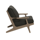 Modway Saratoga Outdoor Teak Wood Armchair - Flint Grey-Stain and Water-Resistant Covers