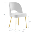 Modway Rouse Dining Room Side Chair - White-Performance Velvet Upholstery