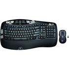 Logitech MK550 Wireless Wave Keyboard and Mouse Combo - French-With its gradual wave-shaped contour, this keyboard supports the actual, varied lengths of your fingers