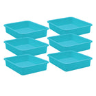 Teacher Created Resources Large Plastic Letter Tray - Teal - 6 Pack-Perfect for collecting and holding ongoing group work, or keeping different subjects, days of the week, or student papers neatly organized.