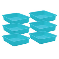 Teacher Created Resources Large Plastic Letter Tray - Teal - 6 Pack-Perfect for collecting and holding ongoing group work, or keeping different subjects, days of the week, or student papers neatly organized.