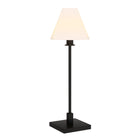 Hudson&Canal Clement 28" Tall Table Lamp with Fabric Shade - Blackened Bronze/White-Paired with a white fabric shade