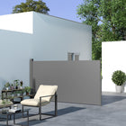 Outsunny Retractable Side Awning with Resistance to UV Rays & Wind - 118" x 63" - Light Grey-High-quality steel frame make this side awning tough
