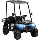 Qaba 24V Battery Powered Kids Electric Car with 2 Seater - Black-Two-seater design accommodates a friend or sibling for shared fun 