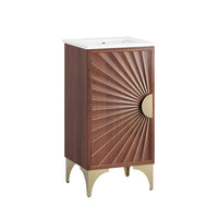 Modway Daylight 18" Bathroom Vanity - White/Walnut-Modern Bathroom Vanity Cabinet