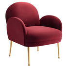 Modway Transcend Performance Velvet Armchair - Maroon-Retro Modern Armchair