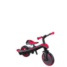 Globber Trike Explorer - Red-Adjustable saddle with 2 height settings (31cm, 34cm from the ground) made from soft, anti-slip TPR, and ergonomic curved handlebars with durable TPR grips for a smooth ride