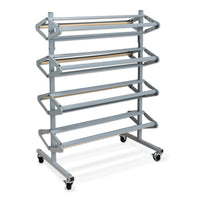 Pacon 8-Roll Horizontal Rack - 25"D x 38"W x 52.5"H - Grey-CONVENIENT: Rolling paper rack with four swiveling wheels allows you to easily transport the paper wherever you need it