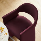 Modway Talia 41" Performance Velvet Bar Stool - Mulberry-Wide Angular Armrests