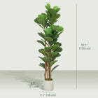 HOMCOM 5' Faux Fiddle Leaf Fig Tree - Green - 2 Pack-Suitable for living rooms, bedrooms, home offices and entryways 