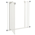 PawHut 29"-34" Pet Gate with Door Pressure Fit Dog Gate for Stairs - White-Door can be set to open both directions or locked to a side