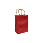 Eddie's 100% Recycled Kraft Shopper Paper Bag - 5-1/2" L x 3-1/4" W x 8-3/8" D - Scarlet Red - 100 Pack-5-1/2" x 3-1/4" x 8-3/8"