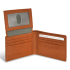 Champs Denim Leather Top Wing Wallet - Tan/Black-Double Bill compartment