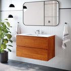 Modway Scenic 36" Wall-Mount Bathroom Vanity - Cherry/White-Melamine Construction