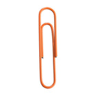 JAM Paper Colourful Jumbo Paper Clips - 2"- Orange - 75 Pack-Quantity: 75 per box | Packed in a reusable clear box to keep your desktop or your desk drawer organized