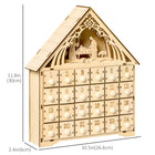 HOMCOM Christmas Advent Calendar with Countdown Drawers - Bible Characters - Natural Wood-Including 24 day countdown drawer, allows you to put notes and treats to get an everyday surprise and fun 