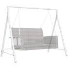 Outsunny Metal Porch Swing Stand with 4 Rings-Constructed from reinforced steel for load-bearing strength
