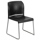 Flash Furniture HERCULES Series Black Full Back Contoured Stack Chair with Sled Base-Multipurpose Stack Chair