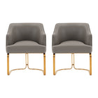 Manhattan Comfort Raya 25.2" Modern Leatherette Upholstered Dining Armchair - Taupe - Set of 2-Modern Dining Chair for Dining Room and Task Chair Usage