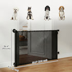 PawHut Retractable Dog Gate - Extends to 55" W-Screw-in mounting provides stability
