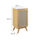 Modway Soma 18" Bathroom Vanity - Oak/White-Adjustable Shelf