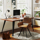 Homy Casa Swivel Office Reception Chairs - Suede Brown Fabric - 2 Pack-360° swivel function for added flexibility.