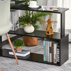 HOMCOM 47.25" L-Shaped Desk - Black-Durable particle board with melamine surface, long-lasting and easy to clean