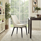 Modway Viscount Fabric Dining Chair - Beige-Solid Rubberwood Legs