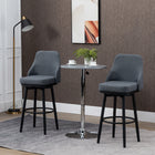 HOMCOM Bar Height Swivel Bar Stools with Steel Legs - Charcoal Grey - 2 Pack-Filled with thick foam and covered with breathable linen fabric for exceptional comfort
