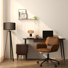 Homy Casa Swivel Office Chair with Casters - Suede Brown Fabric-Adjustable height for personalized comfort