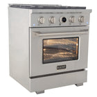 Kucht 30" KXP Series Dual Fuel Range Natural Gas - Stainless Steel-Heavy duty cast-iron cooking grates for serious heat allow movement of cookware from 1-burner to another without lifting