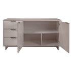 Manhattan Comfort Granville 55.04" Modern Sideboard - Light Grey-Featuring 25mm of Board Thickness Made of High Quality Solid Wood and Solid Wood Ribbed Drawer Front