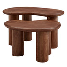 Modway Hackney Mango Wood Nesting Coffee Table Set - Walnut - Set of 2-7