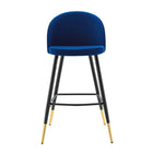 Modway Cordial Performance Velvet Bar Stools - Navy - Set of 2-8