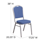Flash Furniture HERCULES Series Crown Back Stacking Banquet Chairs with Silver Frame - Blue - 4 Pack-CA117 Fire Retardant Foam