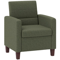 HOMCOM Modern Armchair with Seat Cushion for Living Room - Dark Green-Suitable for living rooms and bedrooms due to its elegant style 
