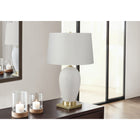 Monarch Specialties 26" H Transitional Table Lamp - White Ceramic / Ivory / Cream Shade-The lamp is topped with a neutral ivory linen fabric shade for a stylish and fashionable look perfect for any trendy home or office