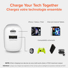 HyperGear 30W Dual Port USB-C PD and 18W USB-A Wall Charger Hub - White-Supports Samsung Super Fast Charging