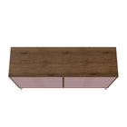 Manhattan Comfort Rockefeller Mid-Century Modern Bedroom Dresser 3-Piece Set - Nature/Rose Pink-30 Day Limited Manufacturer's Warranty
