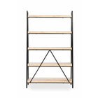 Gry Mattr Live Edge Bookshelf - White Oak/Black-Manufactured live edge shelves with solid metal frame