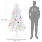 HOMCOM 6' Artificial Christmas Tree - White-Realistic plastic 930 branches give a full and lush look to the tree 