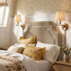 Modway Magnolia Stain-Resistant Performance Velvet Twin Size Headboard - Taupe/Almond-Contrast Piping