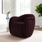 Modway Compose Performance Velvet Swivel Armchair - Mulberry-360° Rotation