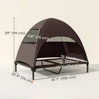 PawHut Outdoor Elevated Dog Bed with Canopy Raised Dog Bed - Coffee-Colour: Coffee, Black