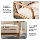 Ebello Hertford 26" Wide Mid Century Upholstered Solid Wood Accent Chair with an Extra Pillow - Beige-7