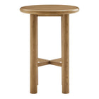 Modway Alvia Round 30" Oak Wood Bar Table - Weathered Oak-Wood Bar-Height Table