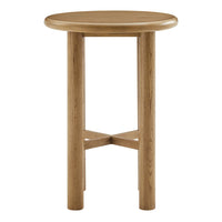 Modway Alvia Round 30" Oak Wood Bar Table - Weathered Oak-Wood Bar-Height Table