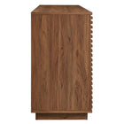 Modway Render 71" 4-Door Fluted Sideboard Cabinet TV Stand - Walnut-Plinth Base
