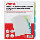 Staples Round Tab Insertable Dividers - 5 Tab - Coloured-Insertable Tabs